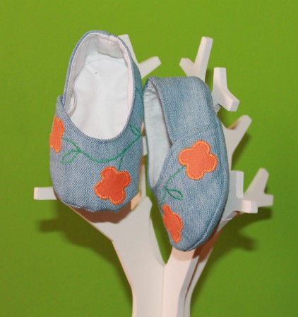 Tutorial scarpine baby con fiore - Pattener baby shoes 2